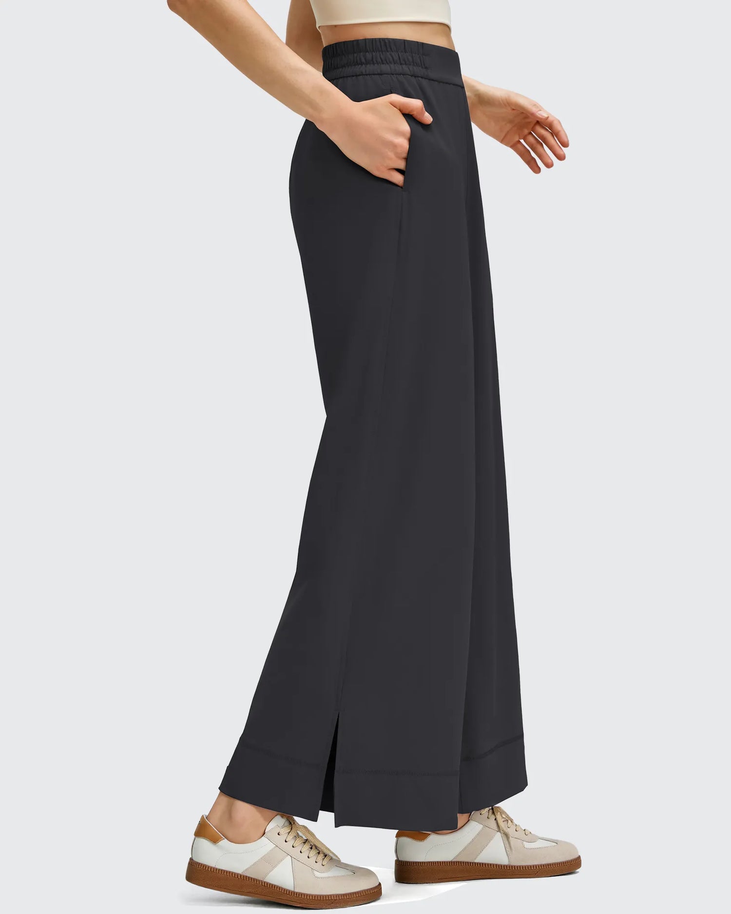 Strowen Lightweight Ankle Splits Wide Leg Ankle Pants