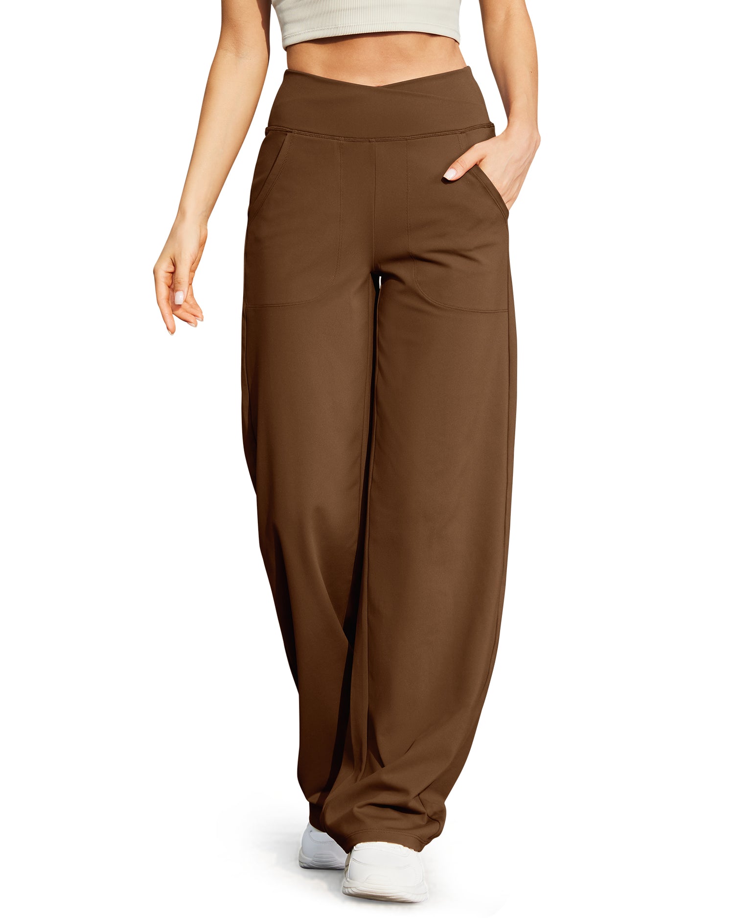 Wide Leg High-Waist Casual Pants 31'