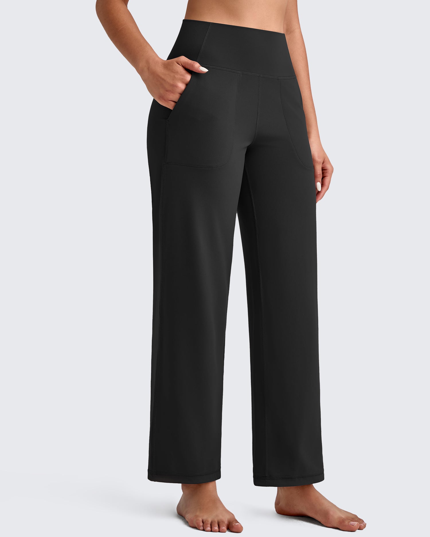 BareFeel High Waist Wide Leg Ankle Length Pants