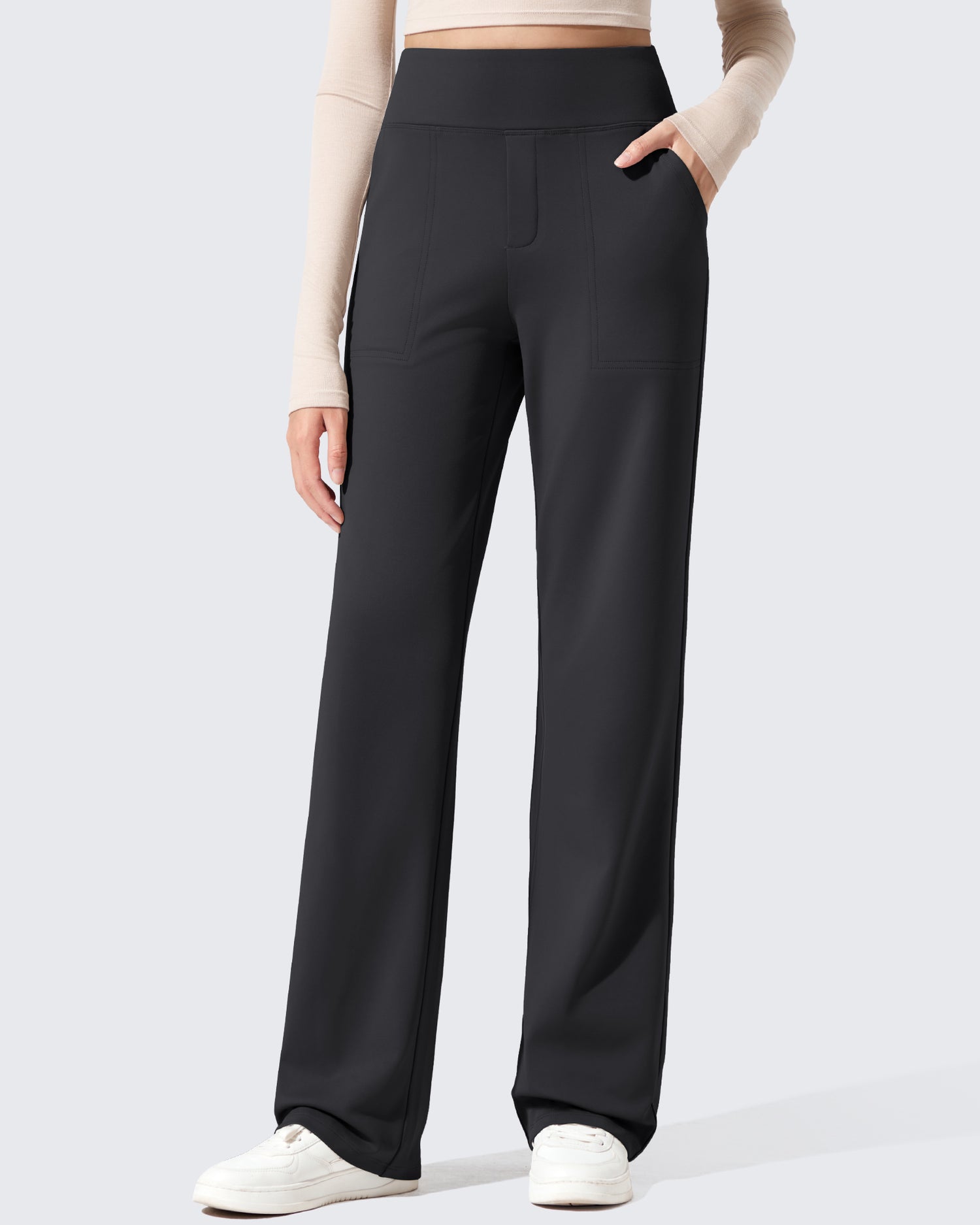 Fleece Lined High-Waisted Dressy Pants