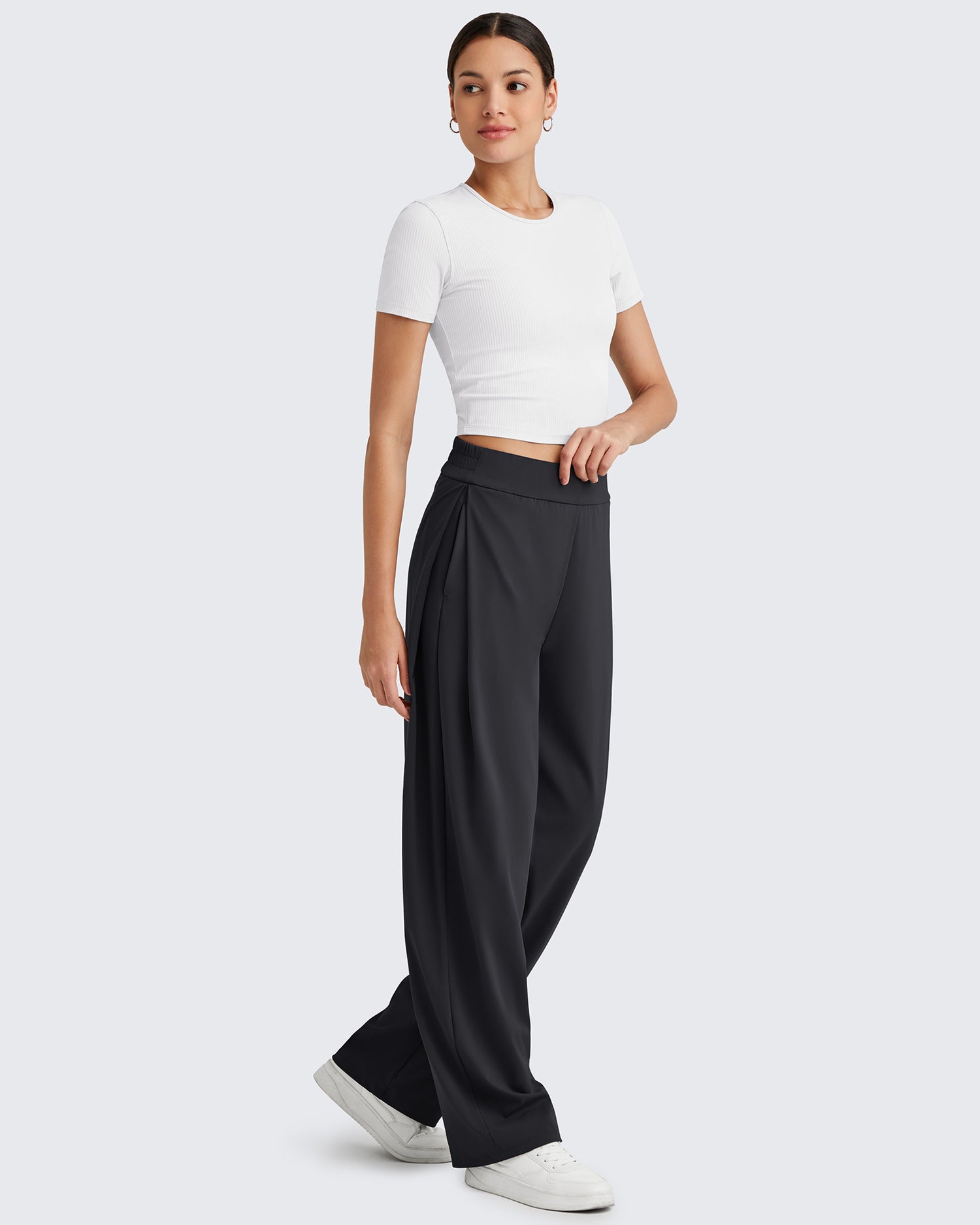 G4Free Activewear ShiftReady High Waisted Wide Leg Dress Trousers 