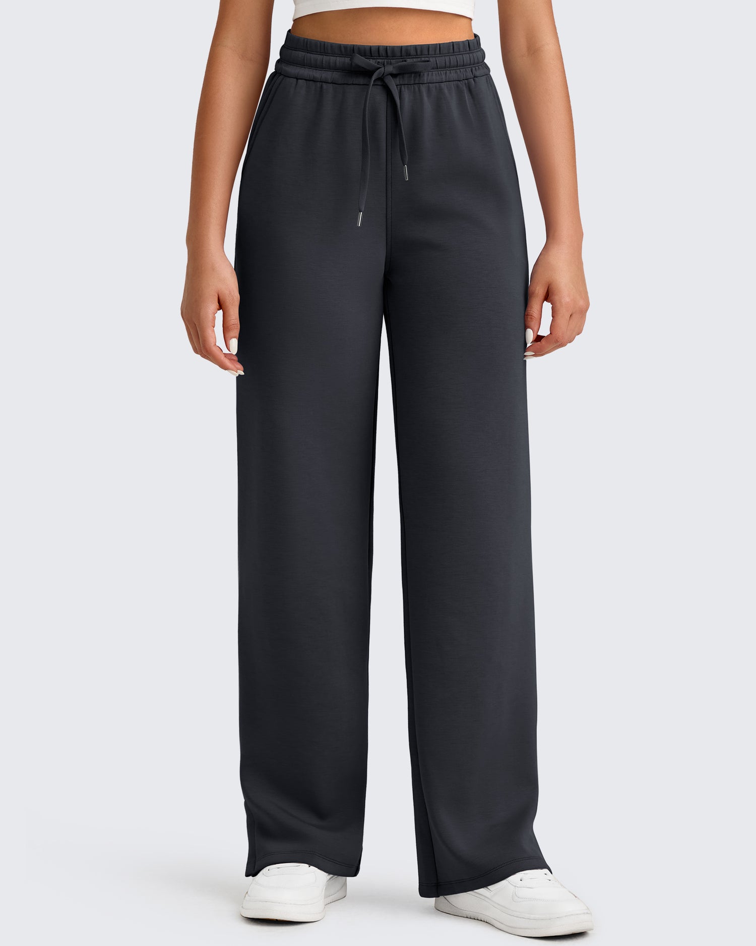 Smoofit Side Slit Drawstring Loose Sweatpants