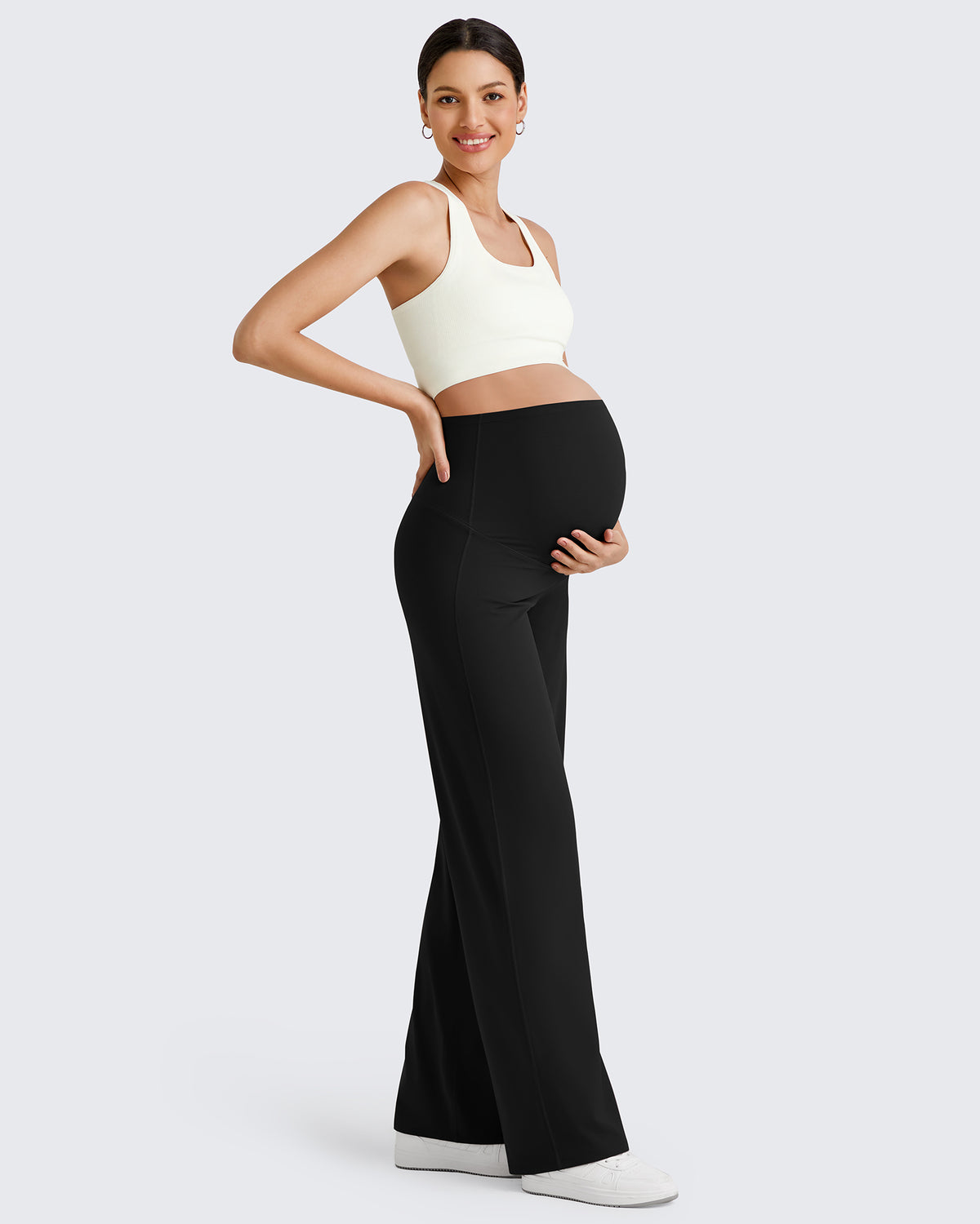 G4Free Activewear BareFeel Maternity Wide Leg Dress Pants 
