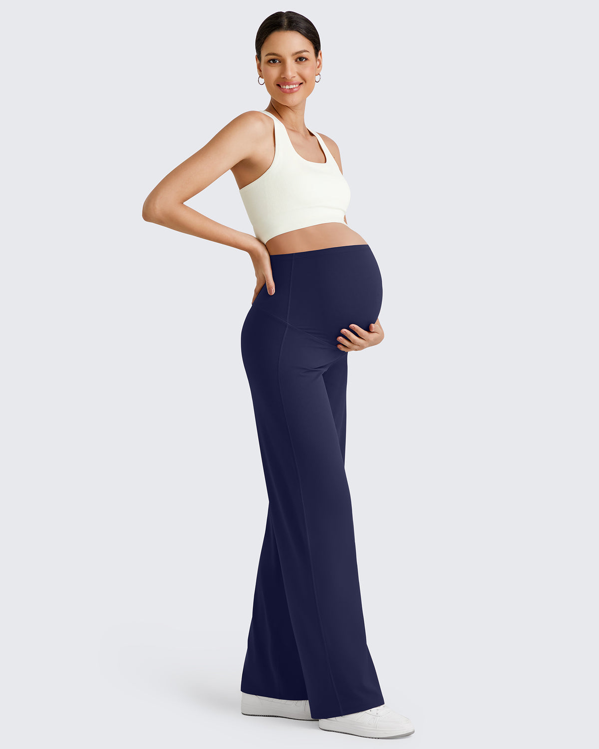 G4Free Activewear BareFeel Maternity Wide Leg Dress Pants 