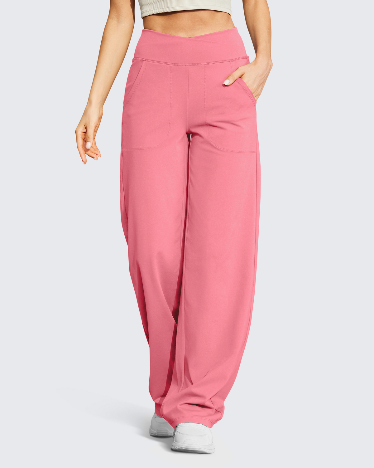 G4Free Activewear Wide Leg High-Waist Casual Pants 29 