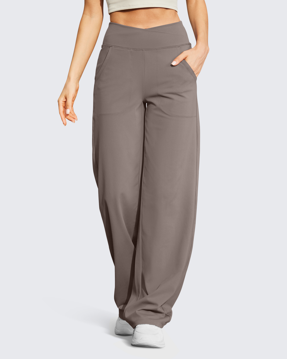 G4Free Activewear Wide Leg High-Waist Casual Pants 29 