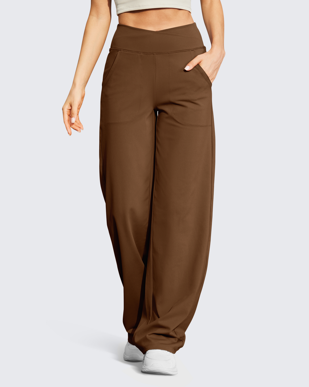 G4Free Activewear Wide Leg High-Waist Casual Pants 33 