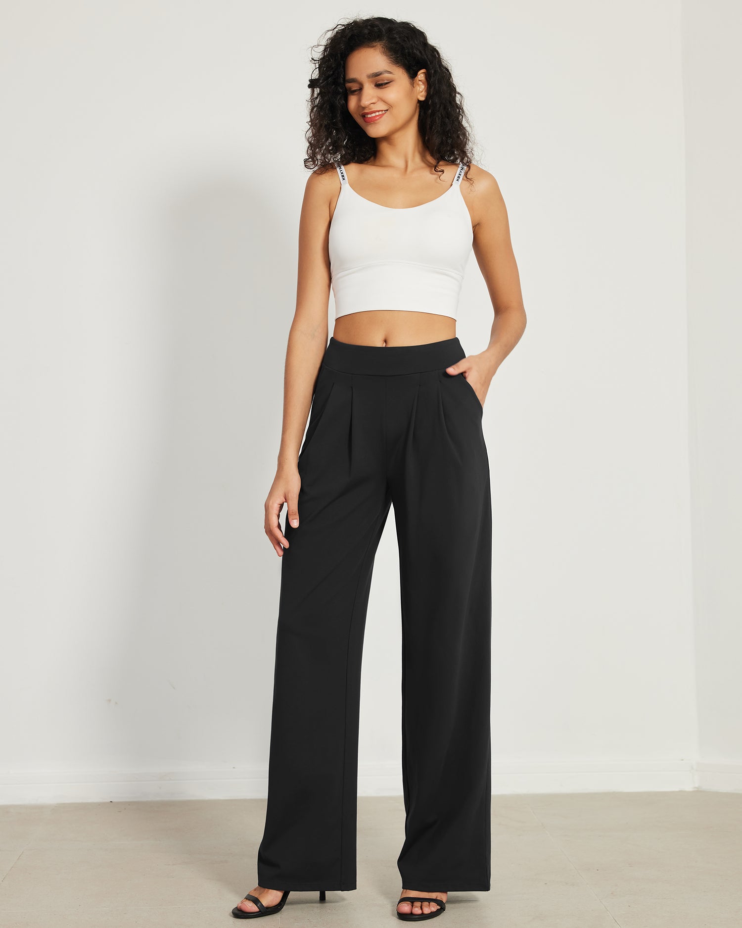 High-Waist Work Wide Leg Pants