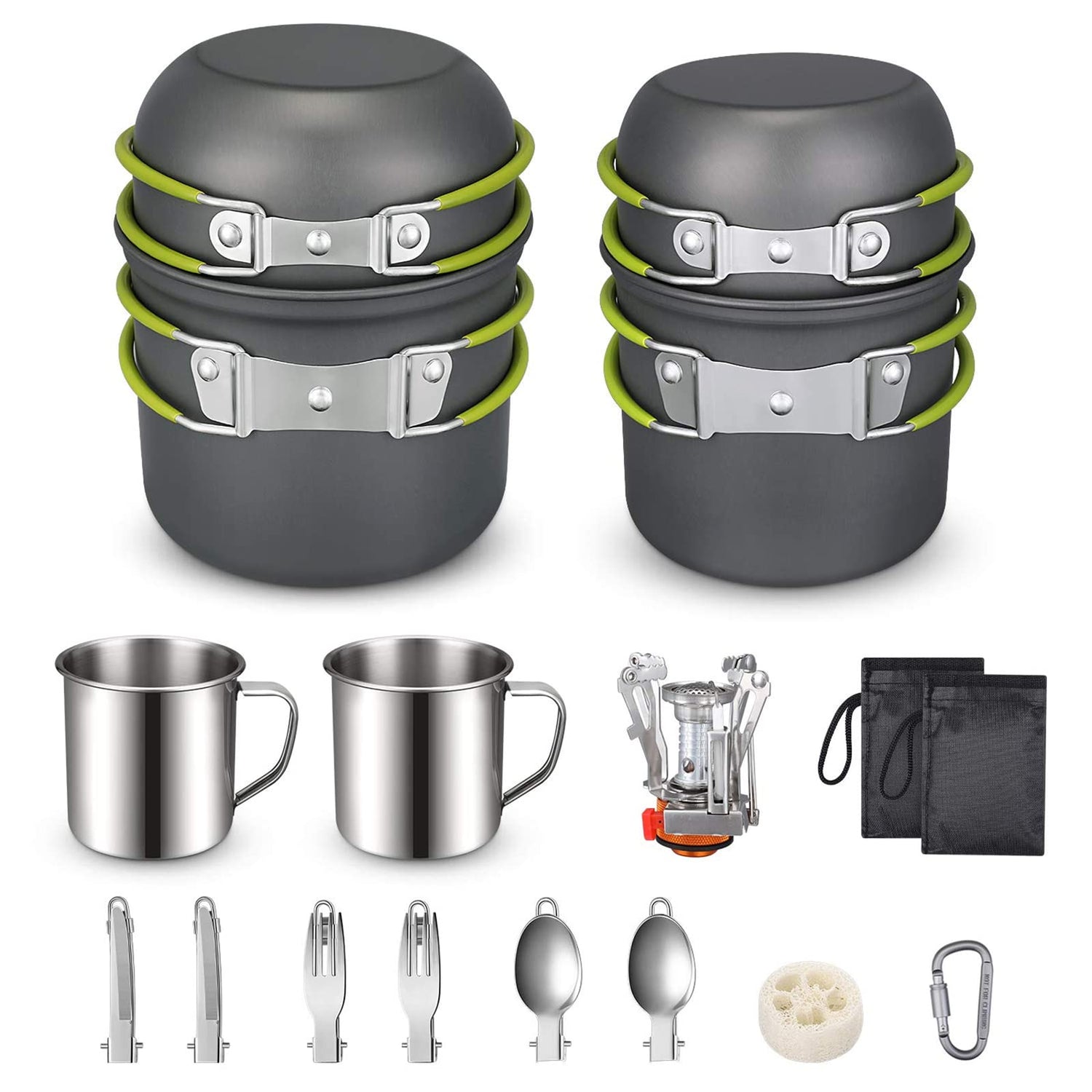 G4Free 19PCS Camping Cookware Mess Kit