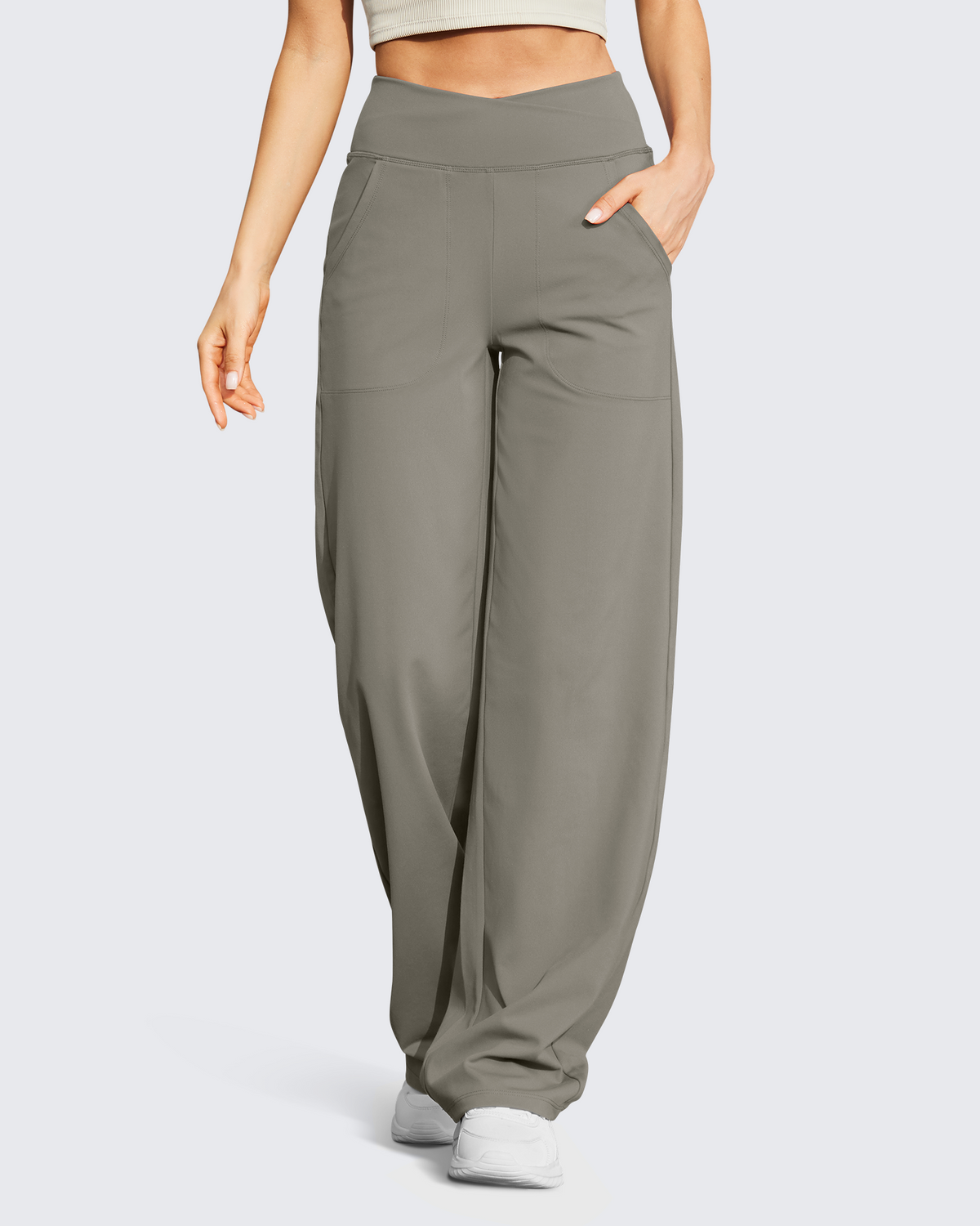 G4Free Activewear Wide Leg High-Waist Casual Pants 
