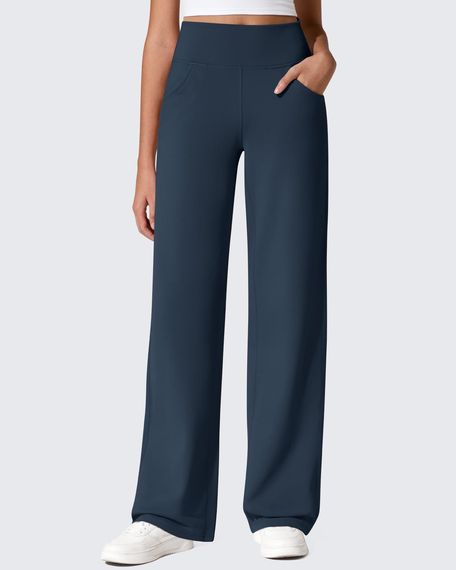 Fleece Lined High-Waist Loose Sweatpants