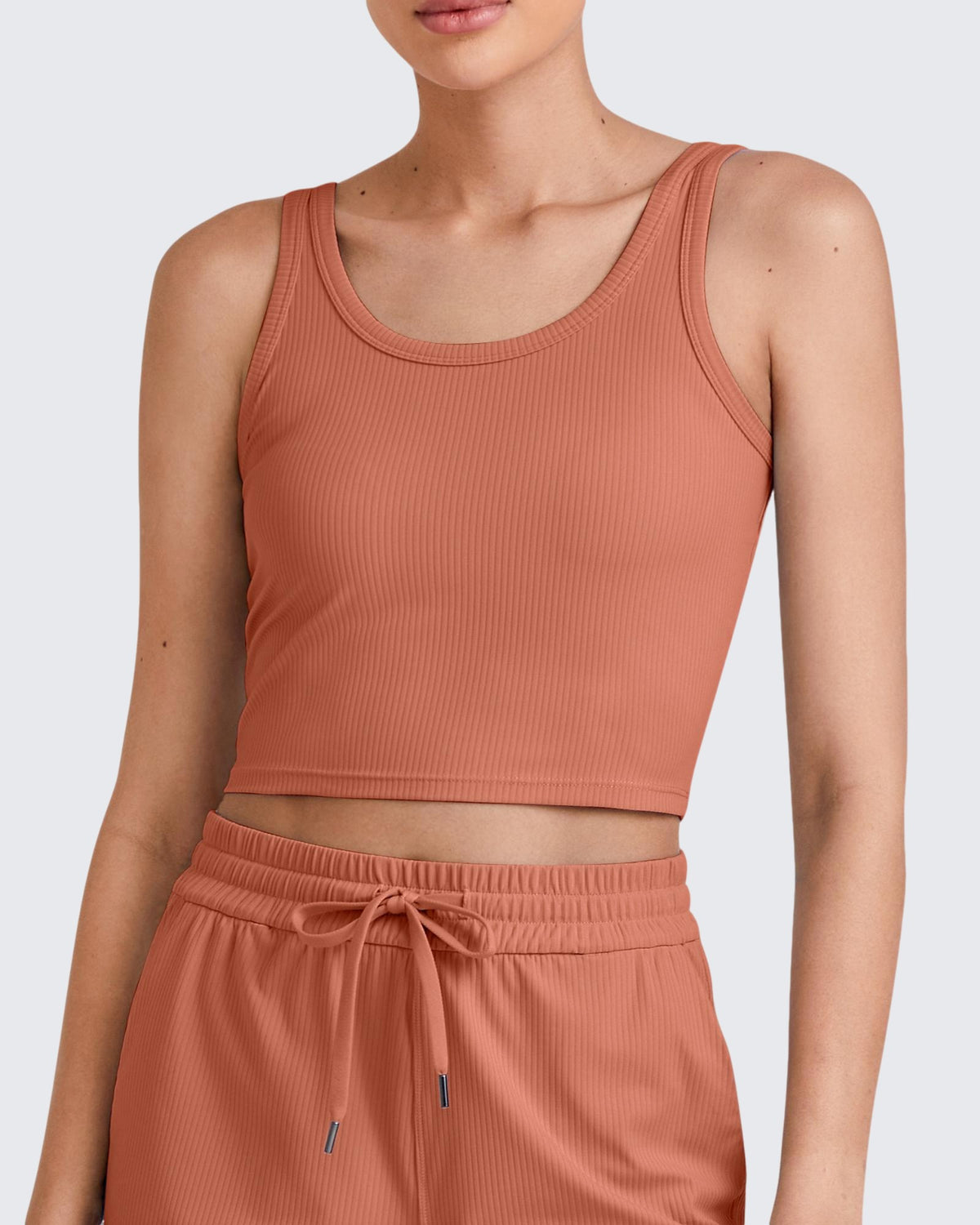 G4Free Activewear Ribbed Slim Workout Tank Crop Tops 