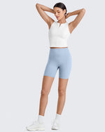 G4Free Activewear BareFeel Half Zip Cropped Workout Tank Tops 