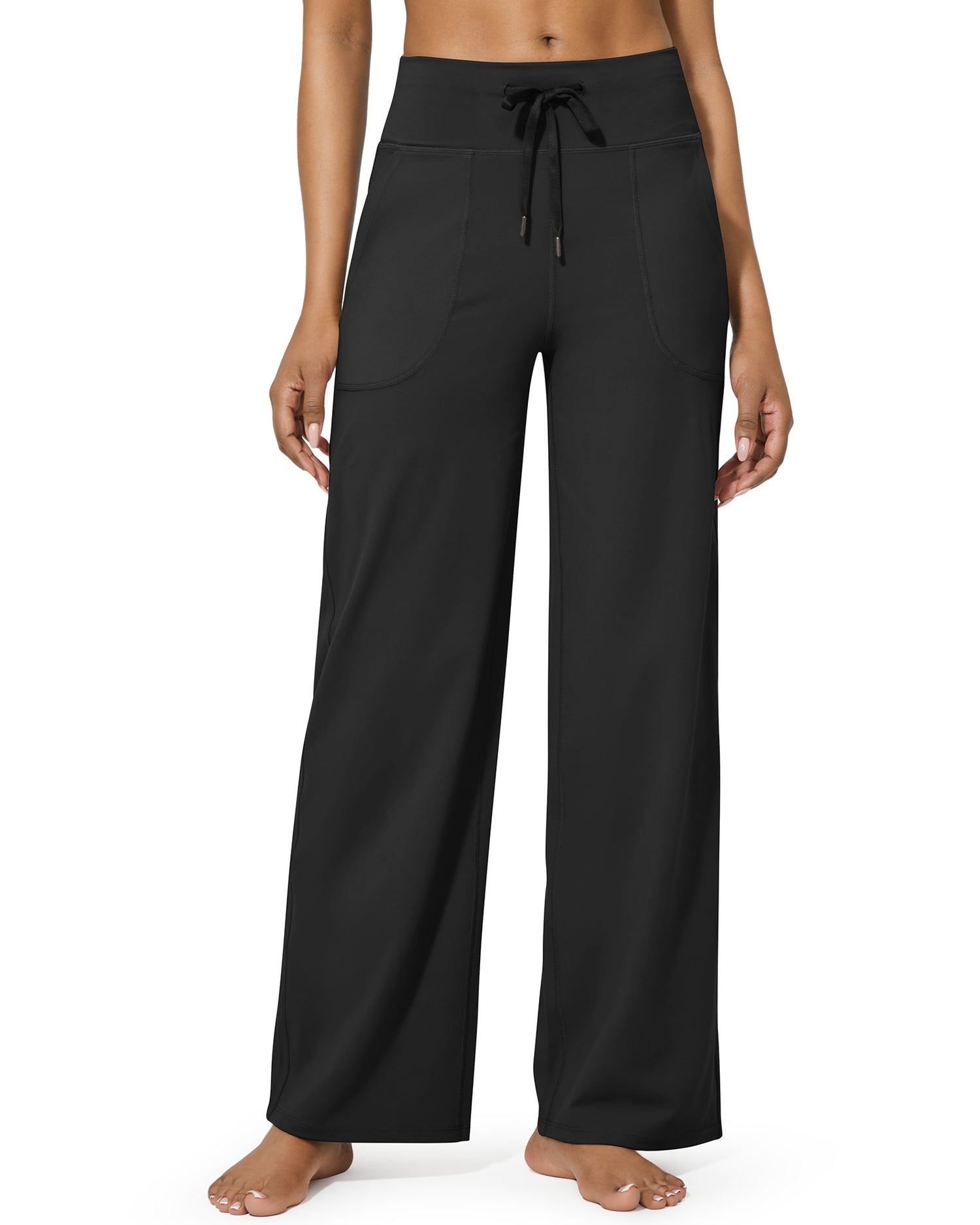 Business Casual High-Waist Pockets Wide Leg Pants