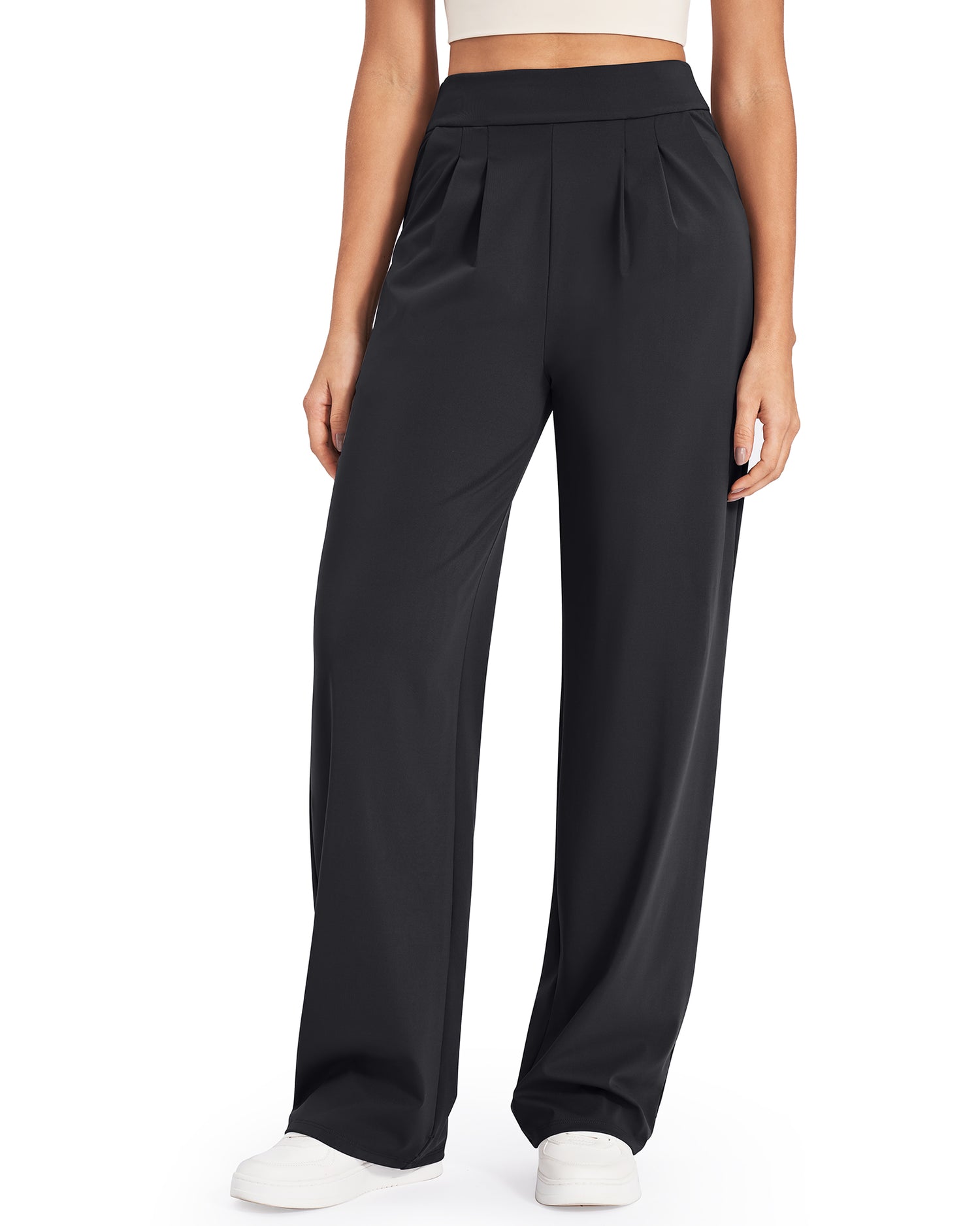 High-Waist Work Wide Leg Pants