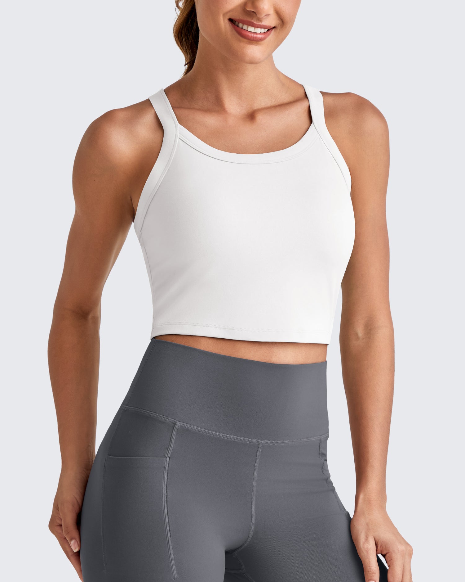 G4Free Activewear Barefeel Racerback Cropped Sports Bra 