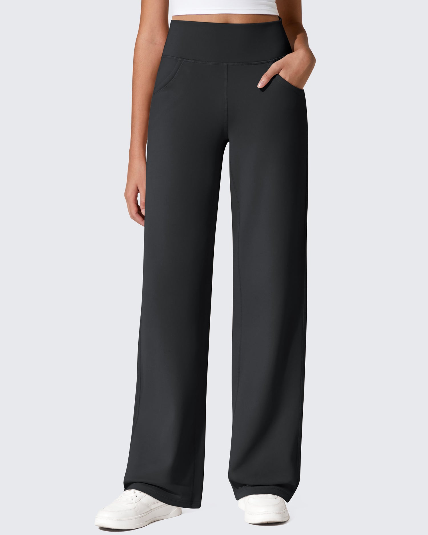 Fleece Lined High-Waist Loose Sweatpants