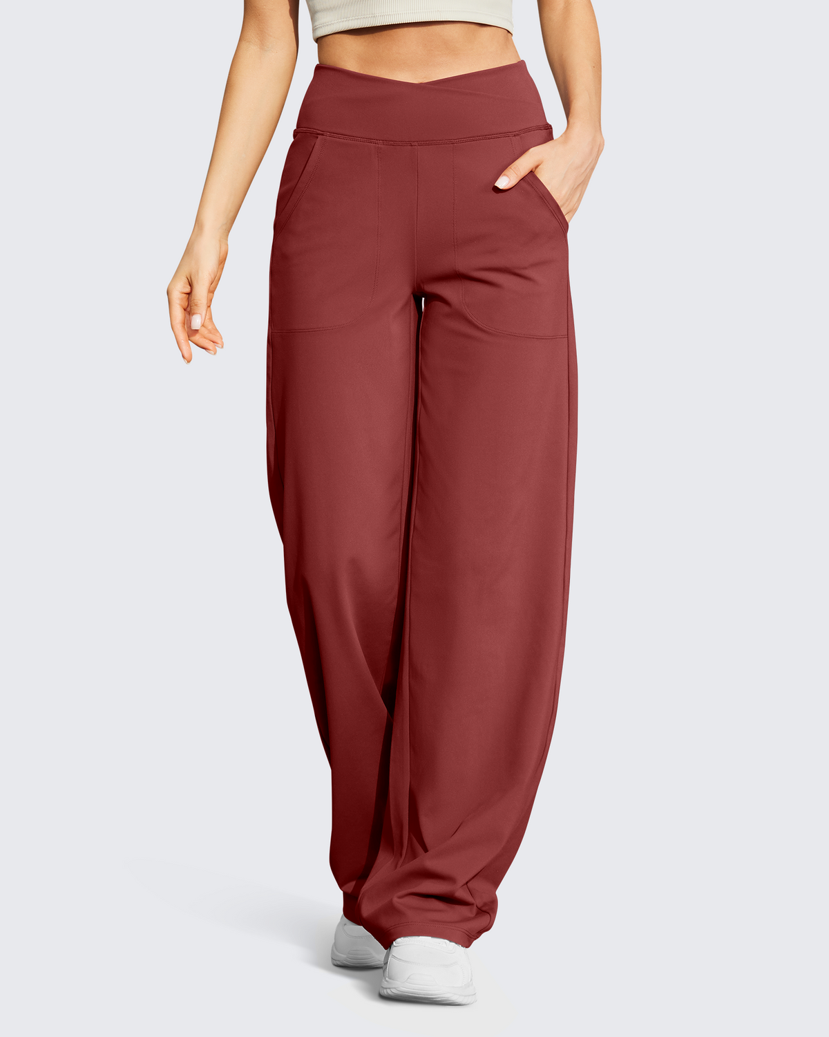 G4Free Activewear Wide Leg High-Waist Casual Pants 29 