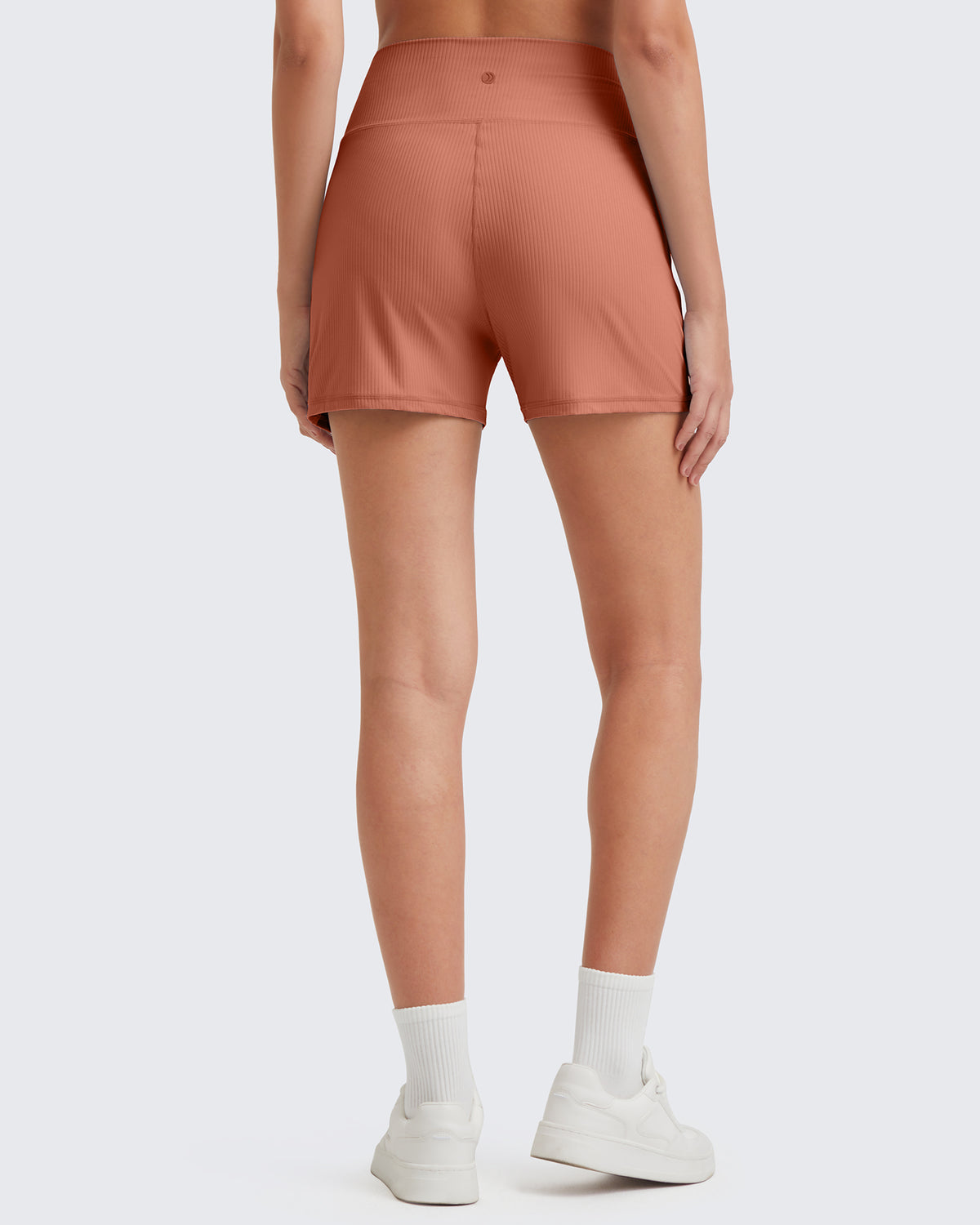 G4Free Activewear Ribbed Mid-Rise Seamless Work Shorts 