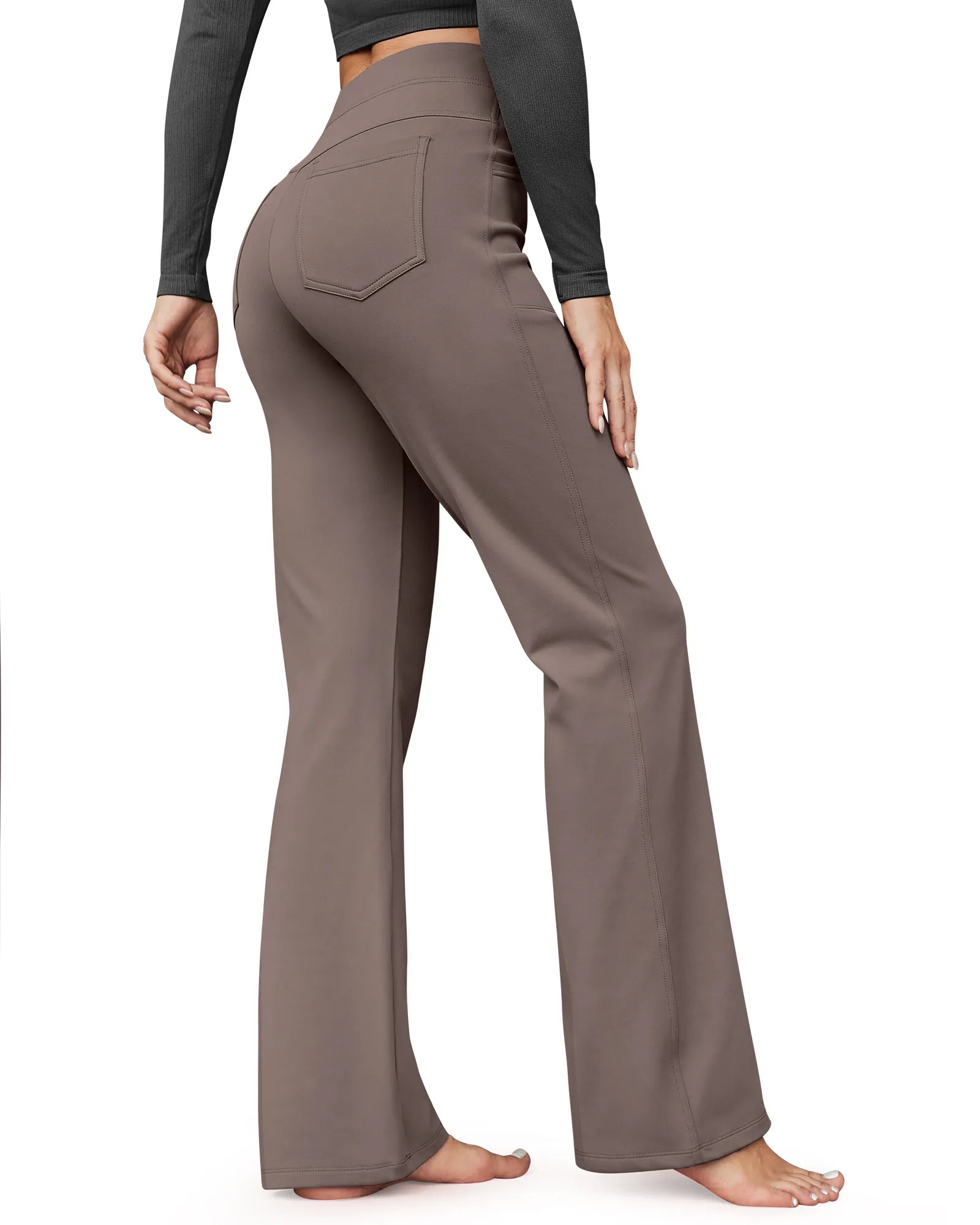 G4Free Activewear - Fleece Lined High-Waist Flare Work Pants -GF23A192AA-S-GF23A167AA-S-GF23A193AA-S-GF23A192AB-M-GF23A167AB-M