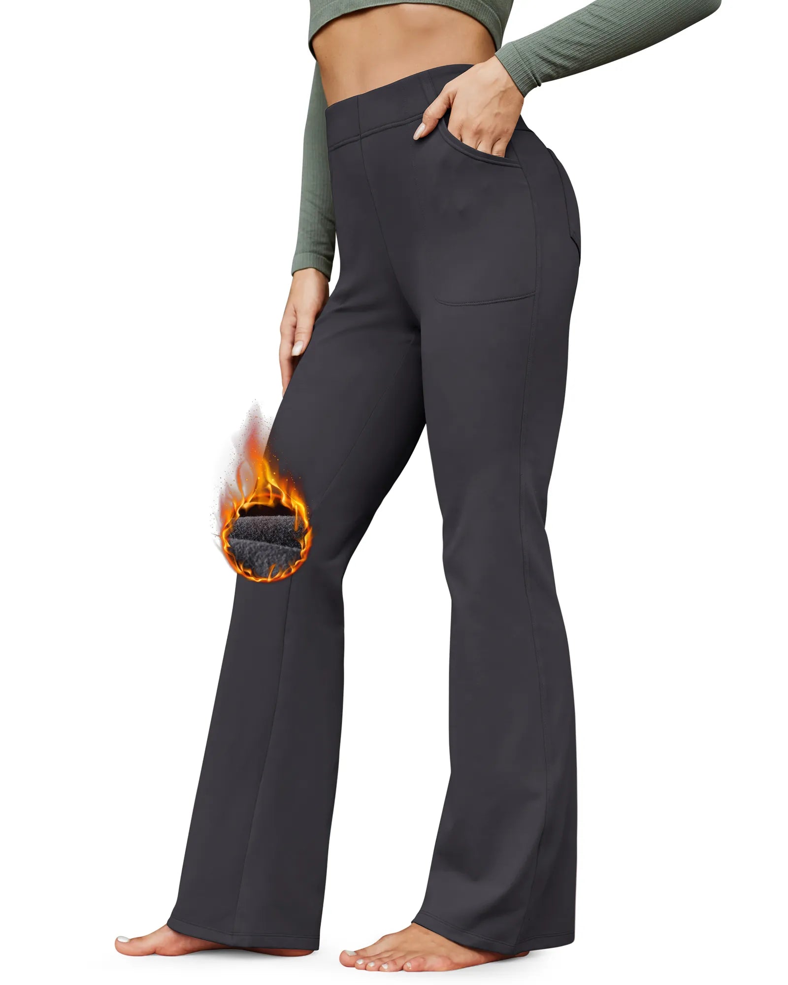 G4Free Activewear - Fleece Lined High-Waist Flare Work Pants -GF23A192AA-S-GF23A167AA-S-GF23A193AA-S-GF23A192AB-M-GF23A167AB-M