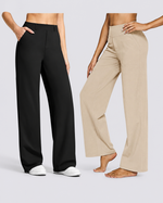 Pantalones de vestir de talle alto con trabillas y pierna ancha EverGoing