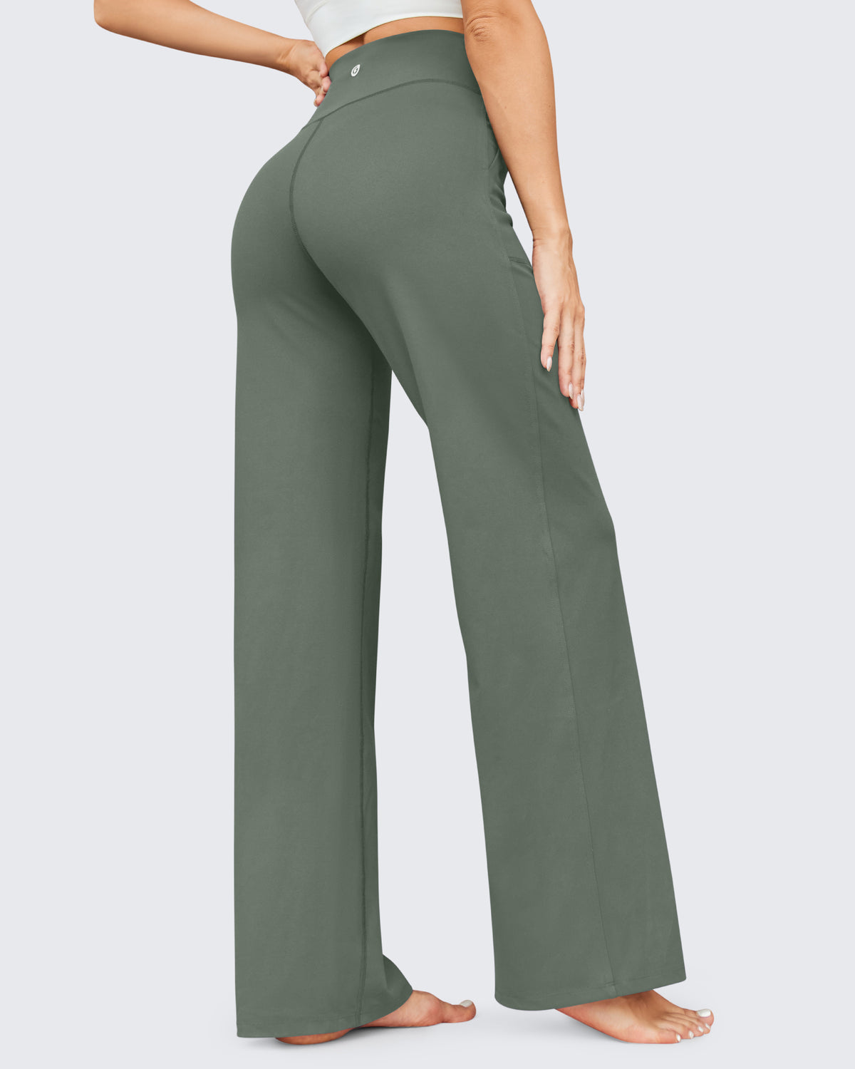 G4Free Activewear Business Casual High-Waist Wide Leg Pants 31 