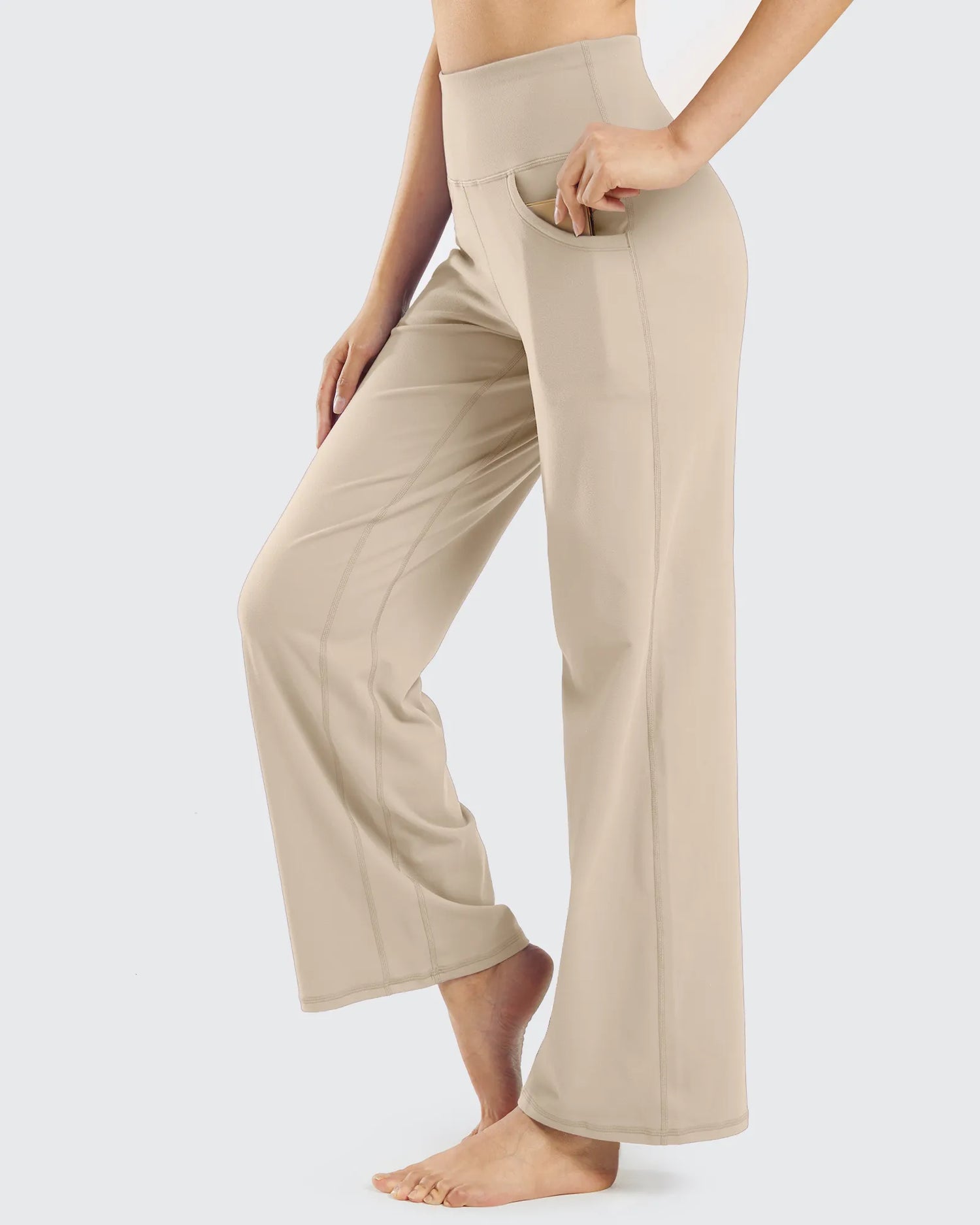 Wide Leg Pants Woman Yoga Pants with Pockets Petite