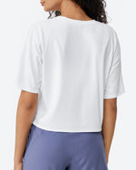 G4Free Activewear Scoop Neck Short Sleeve Workout Crop Tops 