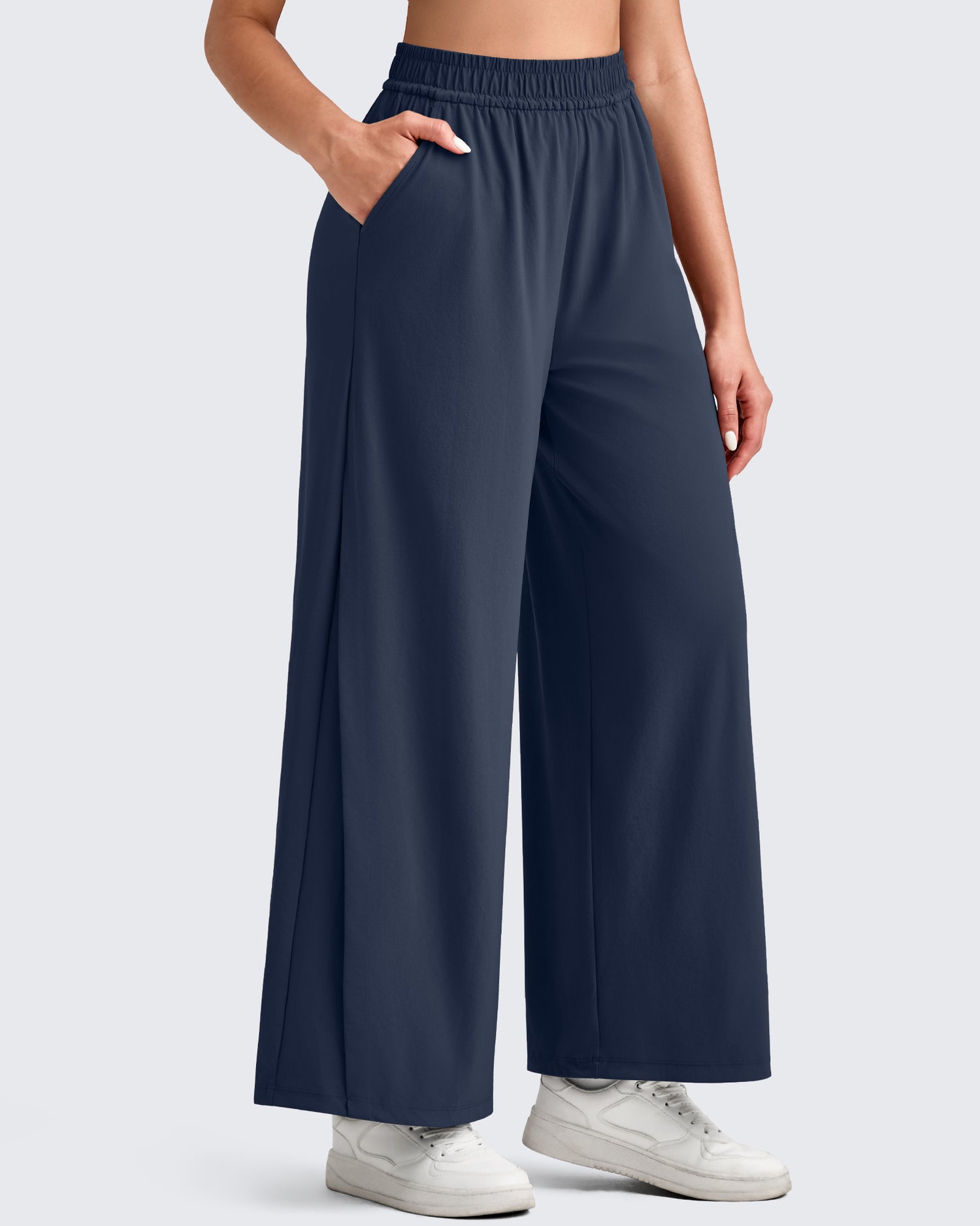Lightweight Wide Leg Palazzo Ankle Pants