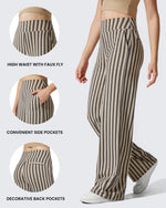 G4Free Activewear - Loose High-Waist Business Casual Striped Pants -GF23J172Z03F-XS-GF23J172Z03A-S-GF23J172Z03B-M-GF23J172Z03C-L-GF23J172Z03D-XL