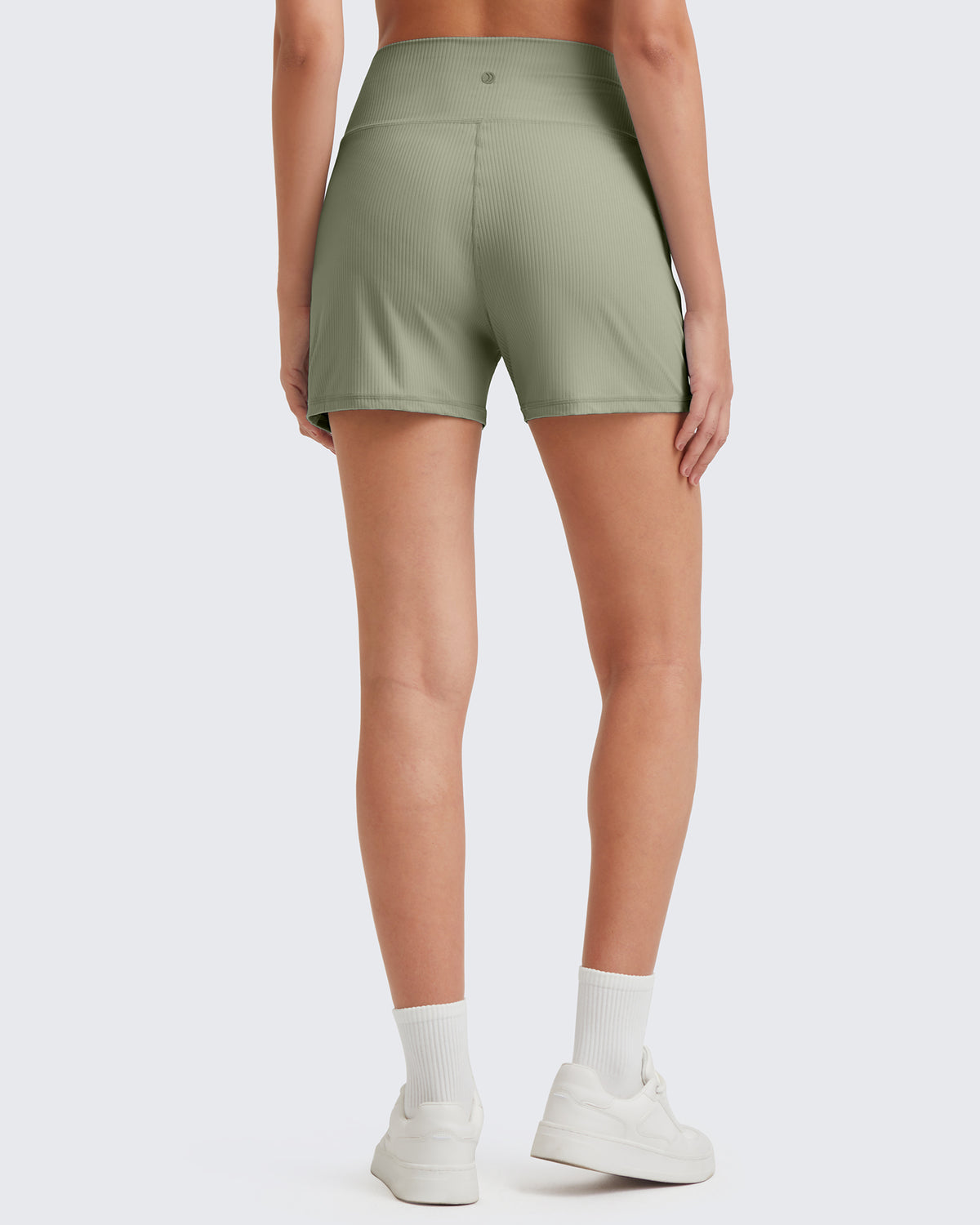 G4Free Activewear Ribbed Mid-Rise Seamless Work Shorts 