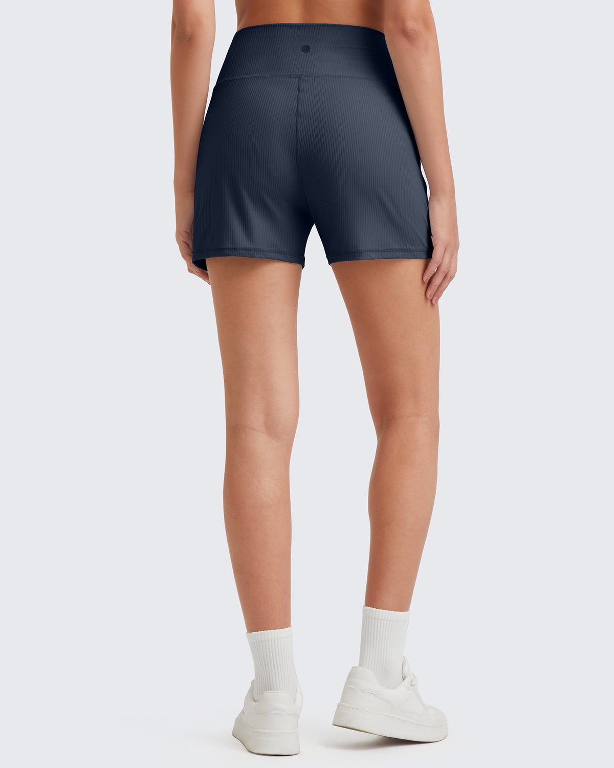 G4Free Activewear Ribbed Mid-Rise Seamless Work Shorts 