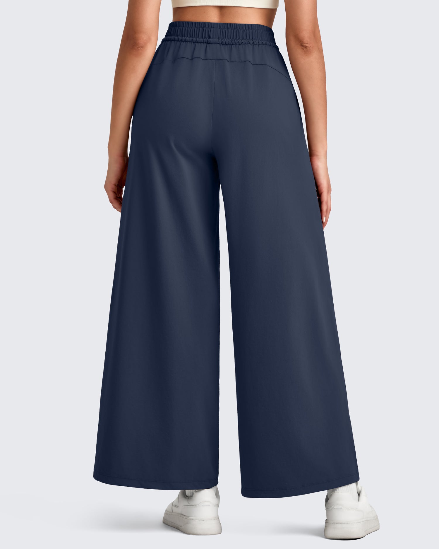 Lightweight Wide Leg Palazzo Ankle Pants