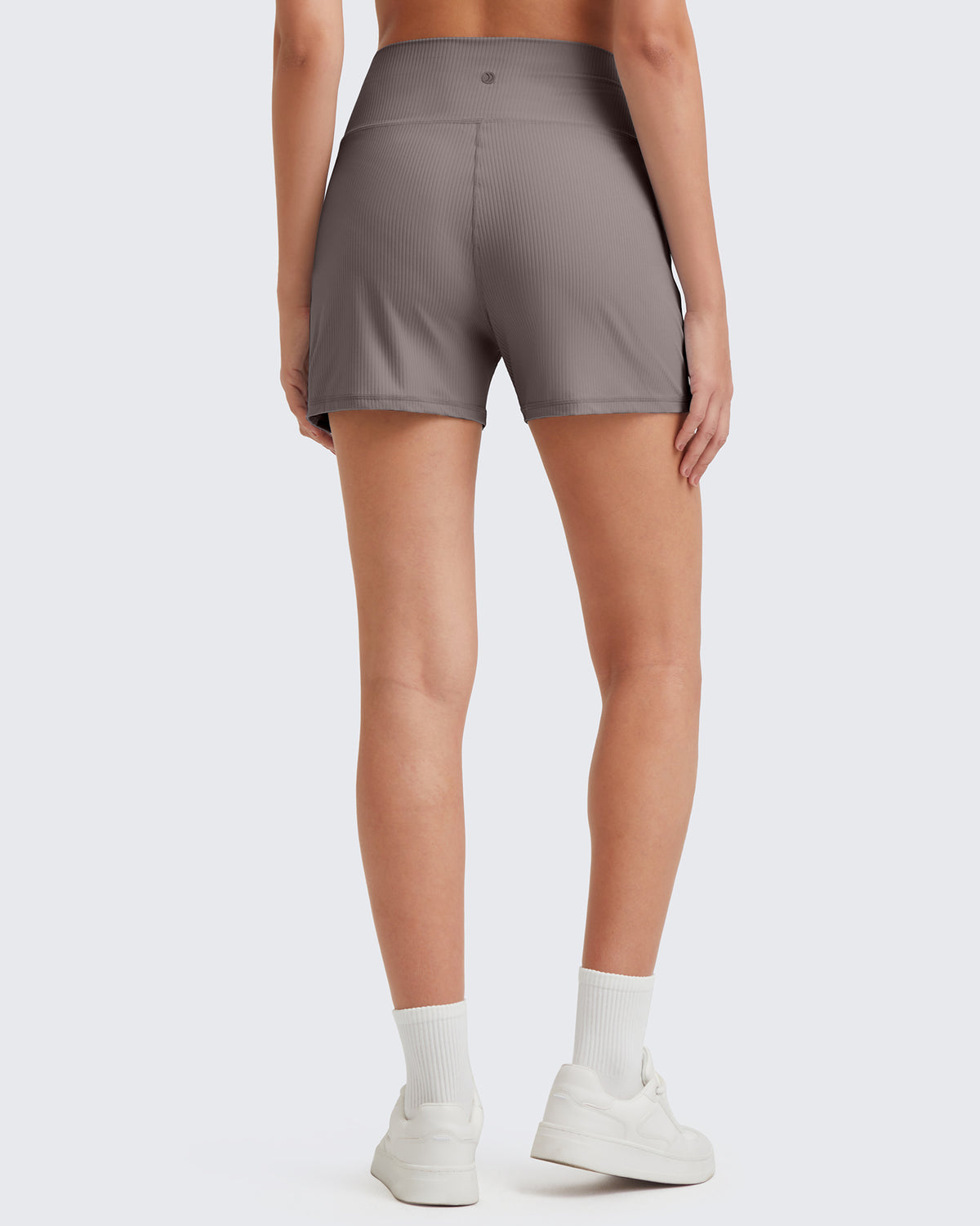G4Free Activewear Ribbed Mid-Rise Seamless Work Shorts 