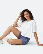 G4Free Activewear Scoop Neck Short Sleeve Workout Crop Tops 