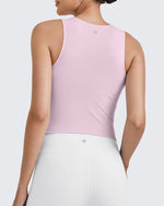 G4Free Activewear BareFeel Half Zip Cropped Workout Tank Tops 