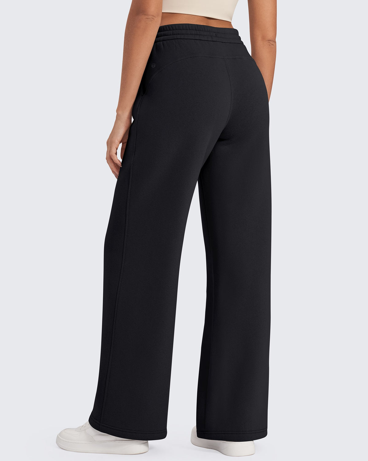 G4Free Activewear Fleece Lined Drawstring High-Waist Pants 