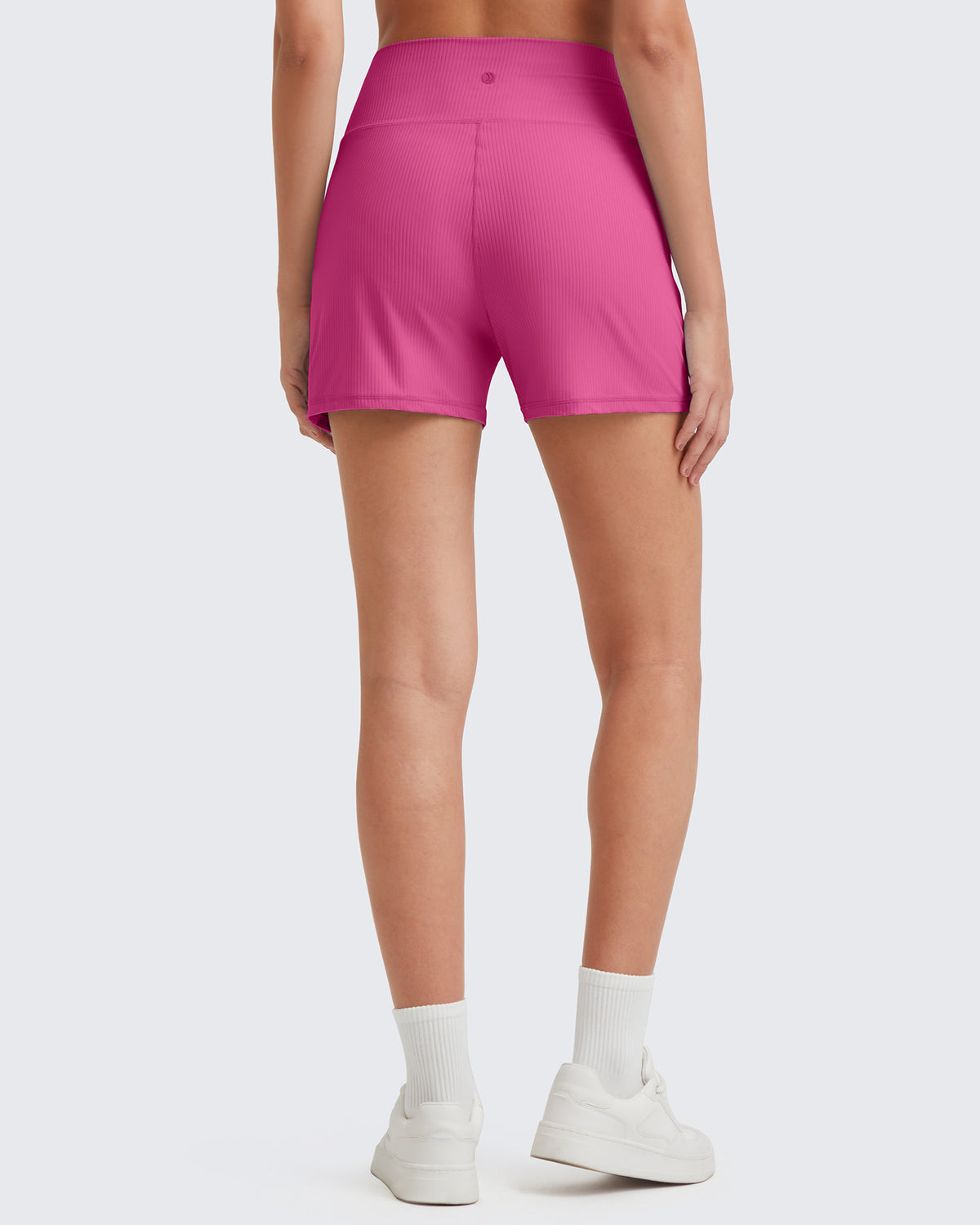 G4Free Activewear Ribbed Mid-Rise Seamless Work Shorts 