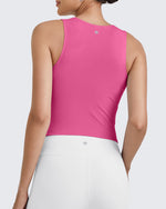 G4Free Activewear BareFeel Half Zip Cropped Workout Tank Tops 