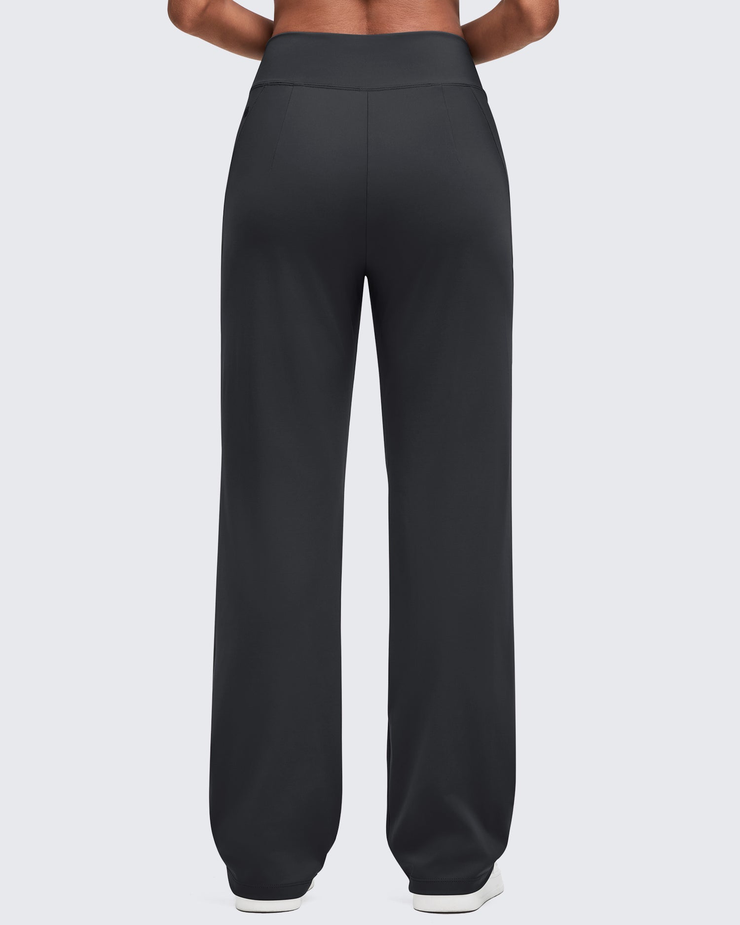 High Waist Hidden Zipper Pockets Dress Pants