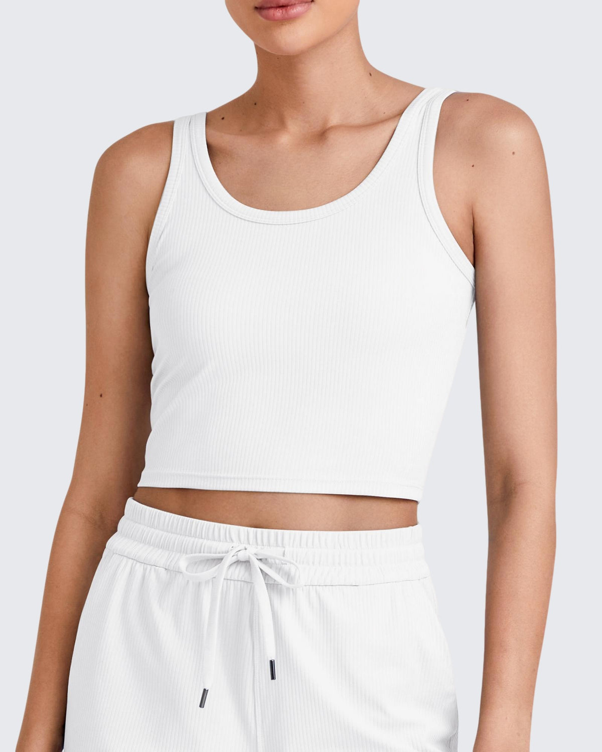 G4Free Activewear Ribbed Slim Workout Tank Crop Tops 