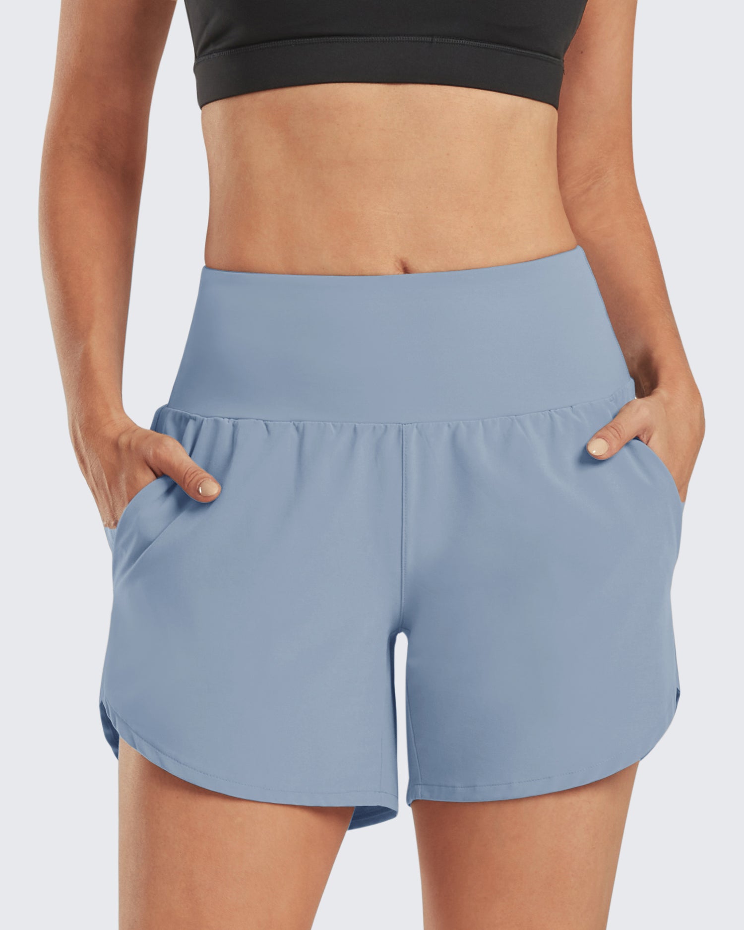 G4Free Activewear Lightweight High-Waisted Workout Shorts 5'' 