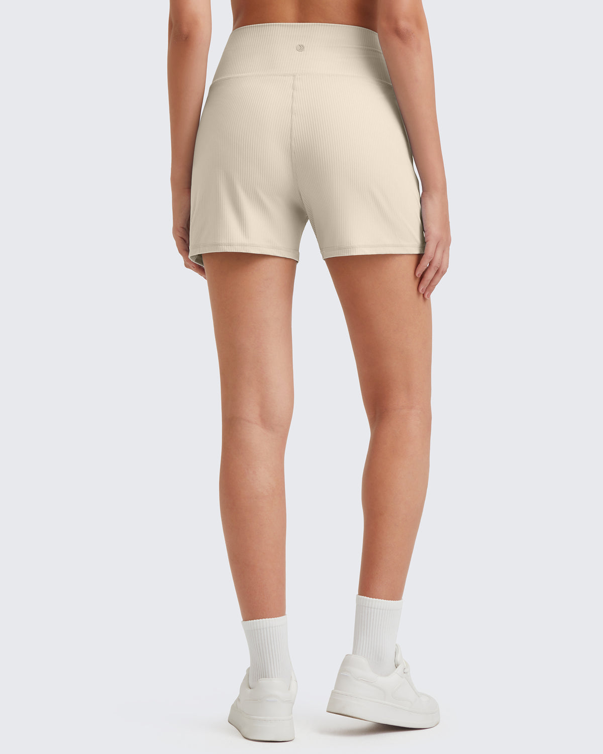 G4Free Activewear Ribbed Mid-Rise Seamless Work Shorts 