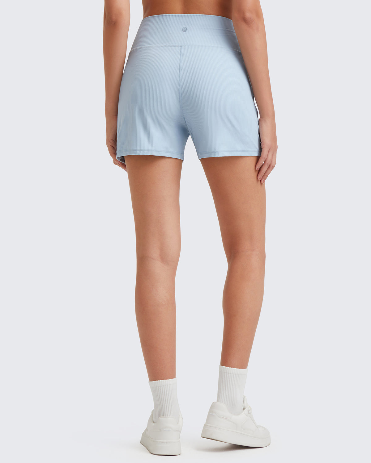 G4Free Activewear Ribbed Mid-Rise Seamless Work Shorts 