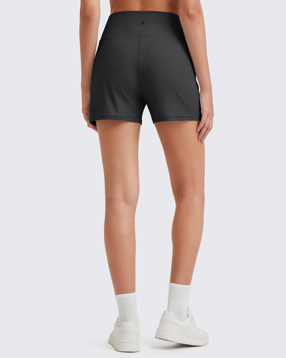 G4Free Activewear Ribbed Mid-Rise Seamless Work Shorts 