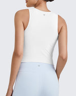 G4Free Activewear BareFeel Half Zip Cropped Workout Tank Tops 