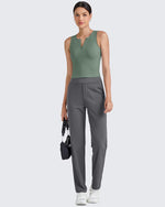 G4Free Activewear BareFeel Half Zip Cropped Workout Tank Tops 