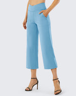 G4Free Activewear Wide Leg High-Waisted Capri Work Pants 23 