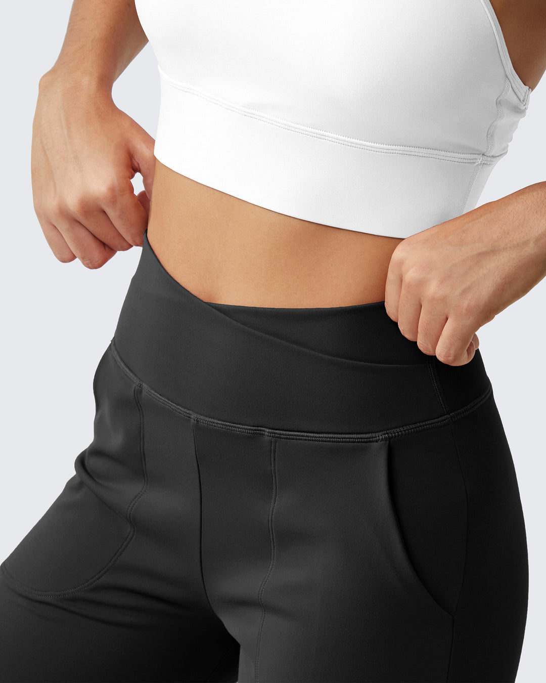 G4Free Activewear Loose High-Waist Casual Cropped Yoga Pants 14 
